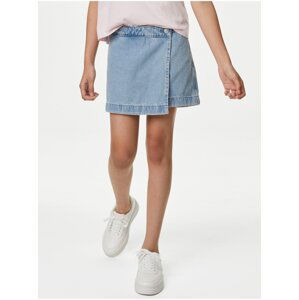 Modrá dievčenská džínsová kraťasová sukňa Marks & Spencer