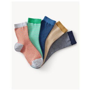 Súprava piatich párov detských farebných ponožiek Marks & Spencer