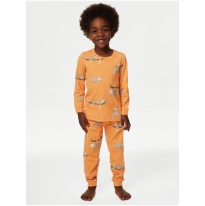 Oranžové chlapčenské pyžamo s motívom leňochoda Marks & Spencer