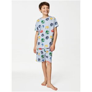 Svetlomodré chlapčenské pyžamo s futbalovým motívom Marks & Spencer