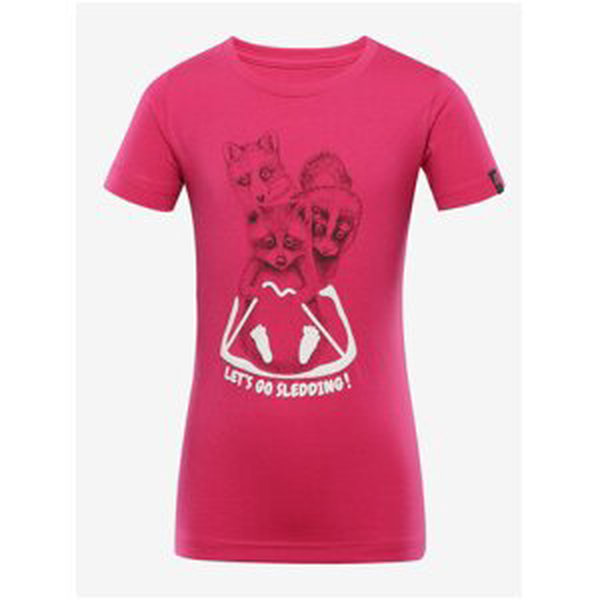 Ružové dievčenské rýchloschnúce tričko ALPINE PRO Dallo