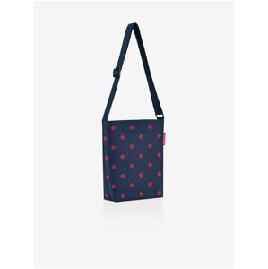 Tmavomodrá dámska bodkovaná kabelka cez rameno Reisenthel Shoulderbag S Mixed Dots Red