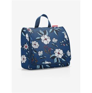 Modrá dámska kvetovaná kozmetická taška Reisenthel Toiletbag XL Garden Blue