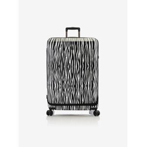 Bielo-čierny cestovný kufor so zvieracím vzorom Heys EZ Fashion L Zebra