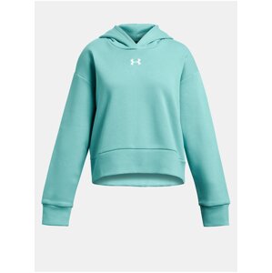 Tyrkysová mikina Under Armour UA Rival Fleece Crop Hoodie