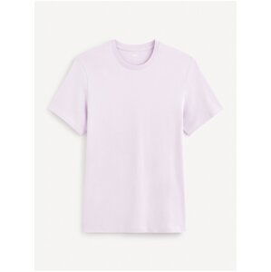 Svetlo fialové pánske basic tričko Celio Tebase