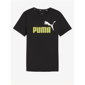 Čierne chlapčenské tričko Puma ESS+ 2 Col Logo Tee