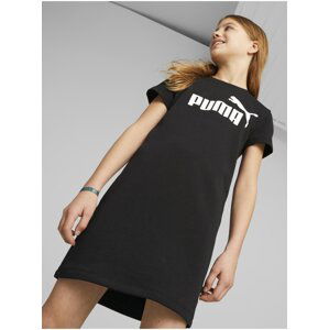 Čierne dievčenské šaty Puma ESS+ Logo Dress