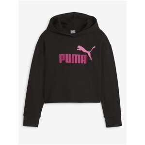 Čierna dievčenská mikina s kapucňou Puma ESS+ 2 Color Logo