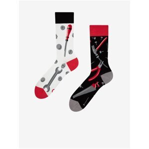 Červeno-čierne dámske veselé ponožky Dedoles Kutil