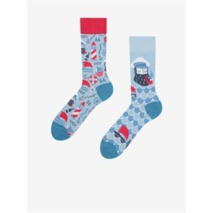Červeno-modré dámske veselé ponožky Dedoles Ahoj