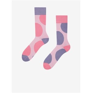 Fialovo-ružové dámske veselé ponožky Dedoles Veľké bodky