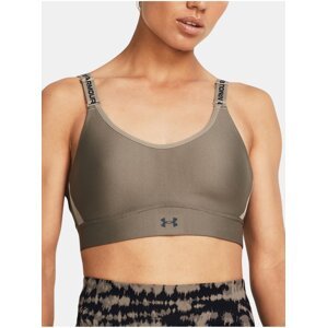 Hnedá dámská športová podprsenka Under Armour UA Infinity Mid 2.0 Rib Bra