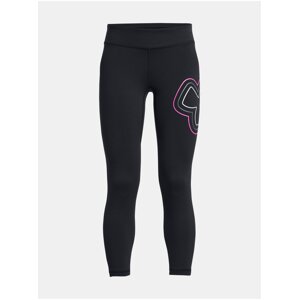 Čierne dievčenské športové legíny Under Armour Motion Branded Ankle Legging