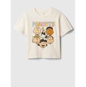 Krémové detské tričko s motívom GAP & Peanuts Snoopy