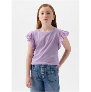 Fialové dievčenské tričko s volánmi GAP