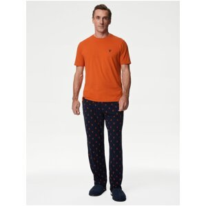Modro-oranžové pánske pyžamo s motívom homárov Marks & Spencer