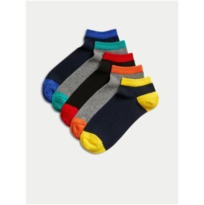 Súprava piatich párov farebných pánskych ponožiek Marks & Spencer