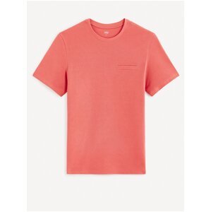 Ružové pánske bavlnené tričko Celio Gepopiff