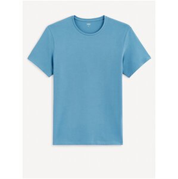 Modré pánske tričko Celio Neunir z bavlny Supima®