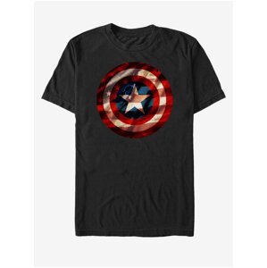 Čierne unisex tričko ZOOT.Fan Marvel Flag Shield