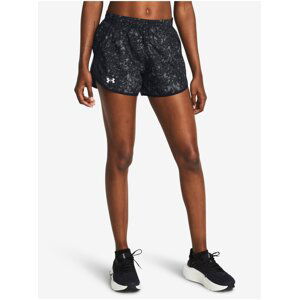 Čierne dámske vzorované kraťasy Under Armour UA Fly By 3'' Printed Shorts-BLK