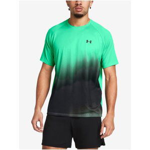 Čierno-zelené pánske tričko Under Armour UA Tech Fade SS-GRN