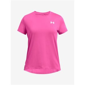 Tmavo ružové dievčenské športové tričko Under Armour Knockout Tee