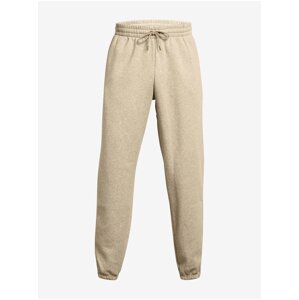 Béžové pánske tepláky Under Armour UA Essential Flc Puddle Pant