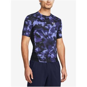 Fialové pánské vzorované tričko Under Armour UA HG Armour Printed SS