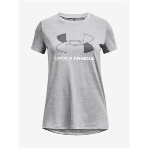 Sivé dievčenské športové tričko Under Armour UA Tech BL Twist SS-GRY
