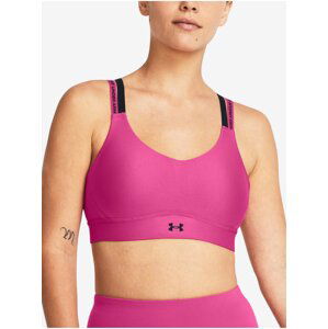 Tmavo ružová dámska športová podprsenka Under Armour UA Infinity Mid 2.0 Rib Bra