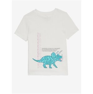 Biele chlapčenské tričko s motívom dinosaura Marks & Spencer