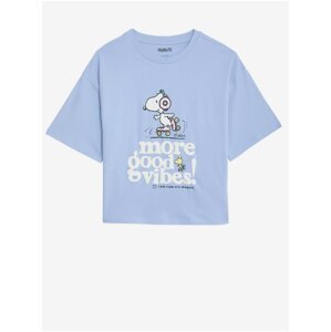 Svetlomodré dievčenské tričko s motívom Marks & Spencer Snoopy™