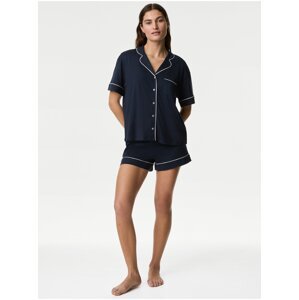 Tmavomodrá dámska pyžamová súprava s úpravou Cool Comfort™ Marks & Spencer