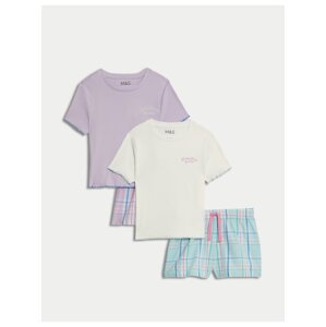 Súprava dvoch farebných dievčenských pyžamových súprav Marks & Spencer