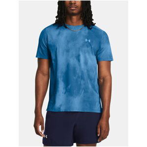 Modré pánske tričko Under Armour UA Launch Elite Wash SS