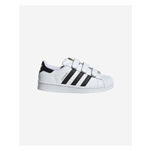 Biele detské kožené tenisky adidas Originals Superstar