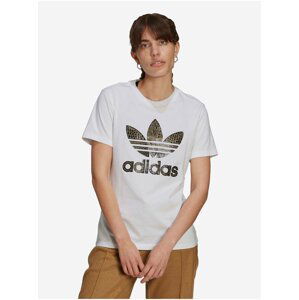 Biele dámske vzorované tričko adidas Originals Tee