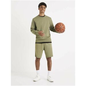 Khaki pánská basic mikina Celio