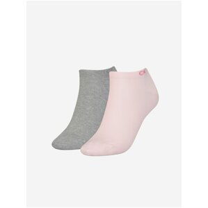 Ponožky pre ženy Calvin Klein - sivá, svetloružová