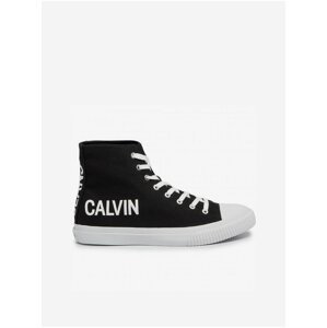 Černé pánské kotníkové tenisky s nápisem Iacopo Canvas Calvin Klein Jeans