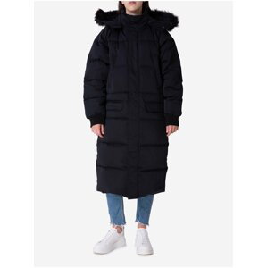 Čierny dámsky prešívaný zimný kabát Bae Calvin Klein Jeans