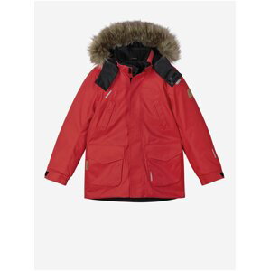 Červená detská zimná bunda s kapucňou Reima