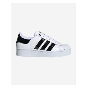 Čierno-biele dámske kožené tenisky adidas Originals Superstar Bold