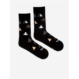 Čierne dámske vzorované ponožky Fusakle stromy v zime