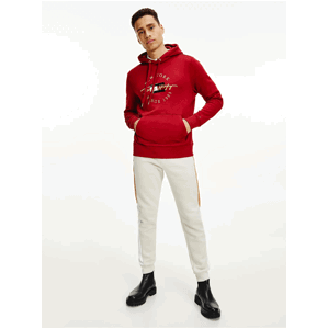 Červená pánska mikina s kapucou Tommy Hilfiger Seasonal Icon