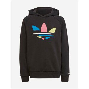 Čierna dievčenská mikina s kapucou adidas Originals Hoodie