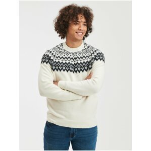 Smotanový pánsky pletený sveter so vzorom GAP