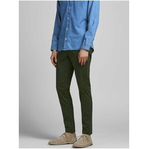 Tmavozelené chino nohavice Jack & Jones Marco